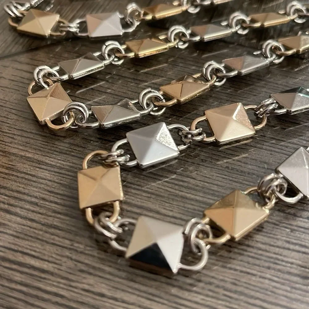 CHAPS Two-tone Stud Metal Chain Belt